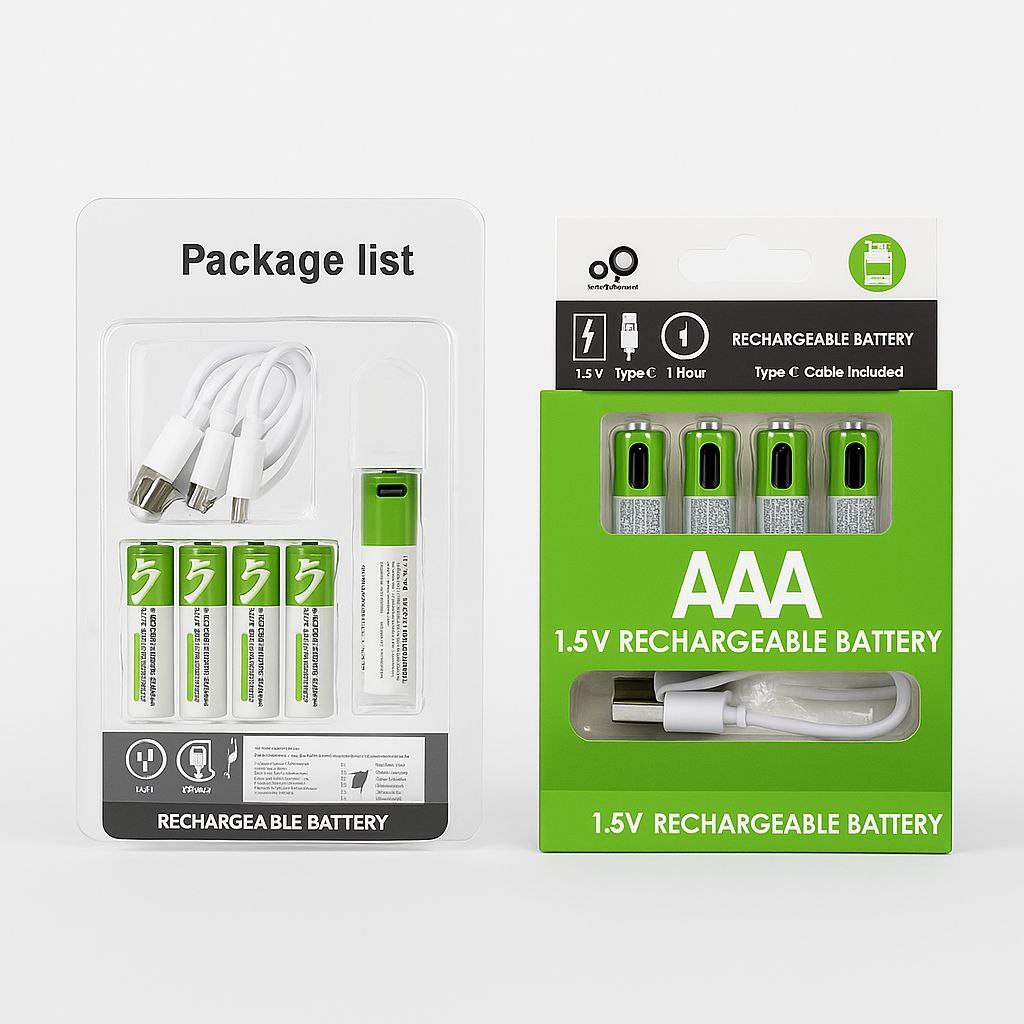 بطاريات USB-C قابلة لإعادة الشحن