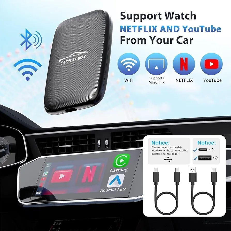 CarPlay Box الذكي 4×1 – استمتع بالترفيه والتحكم الكامل في عربيتك